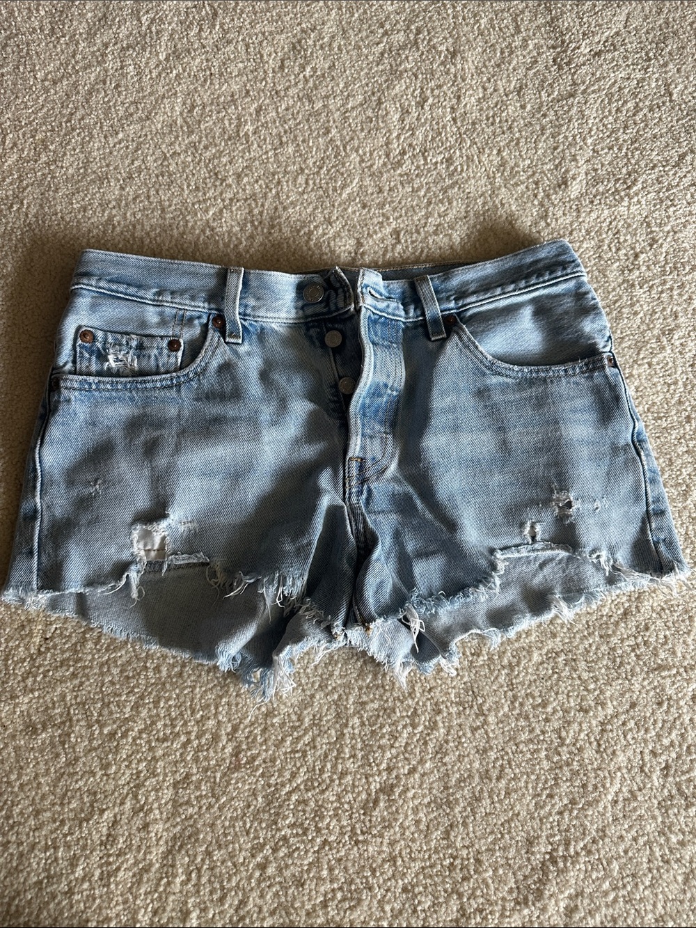 Levi's Women's Denim Cutoff Shorts - Light Wash, Medium Wash, Black, White - Picture 16 of 16